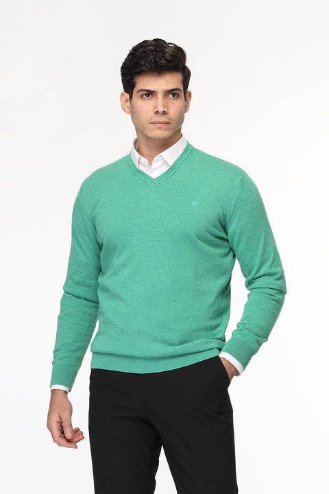 Regular Fit Pullover V Light Green