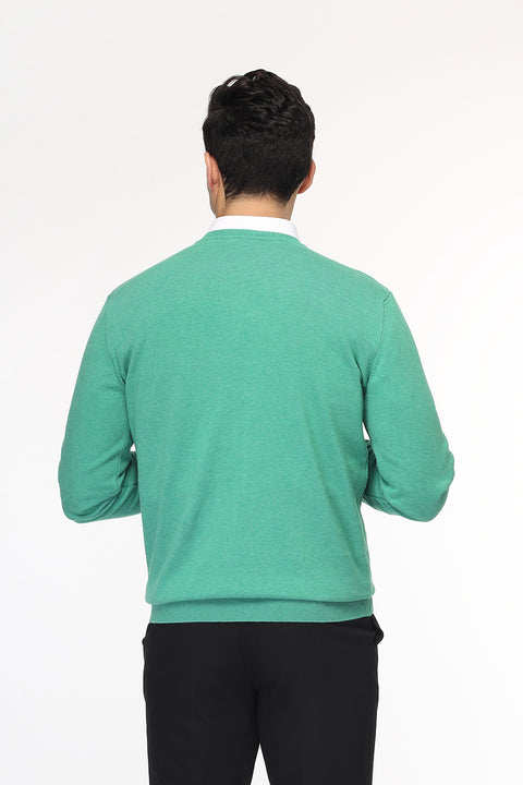 Regular Fit Pullover V Light Green