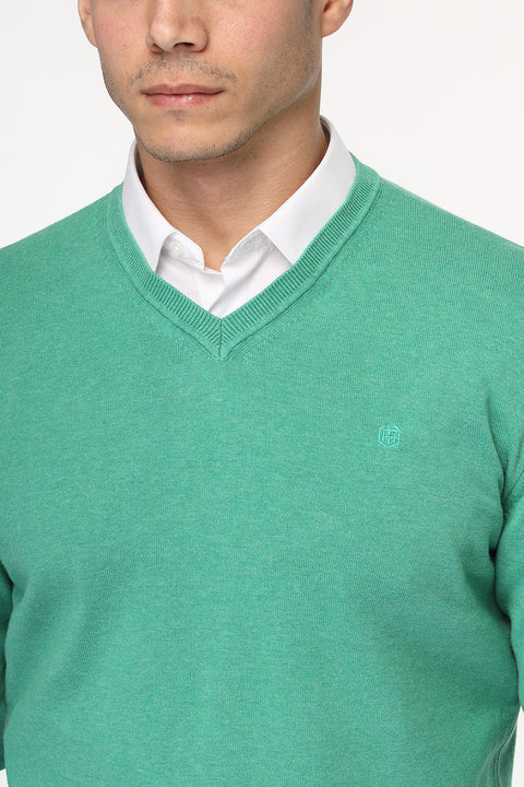 Regular Fit Pullover V Light Green