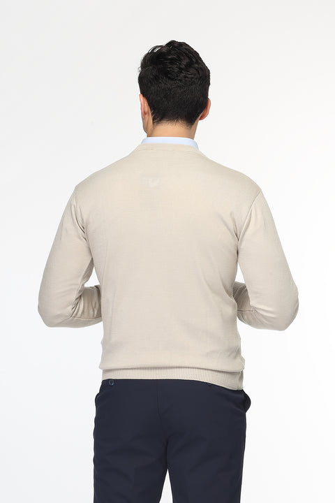 Regular Fit Pullover V Beige