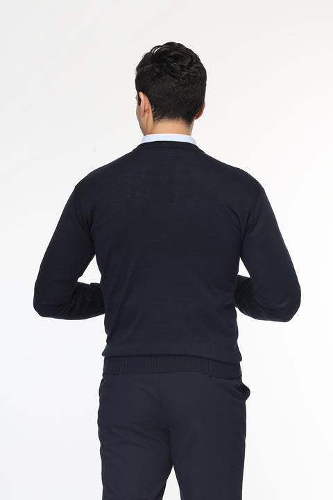 Regular Fit Pullover V Dark Blue