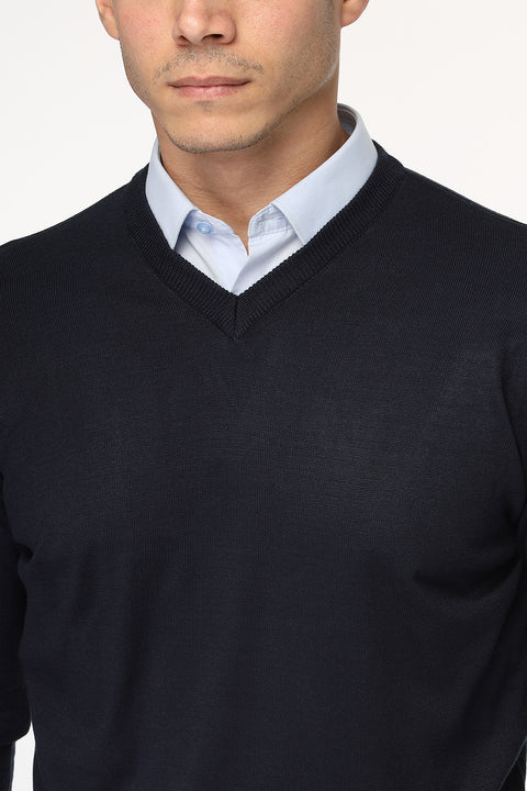 Regular Fit Pullover V Dark Blue