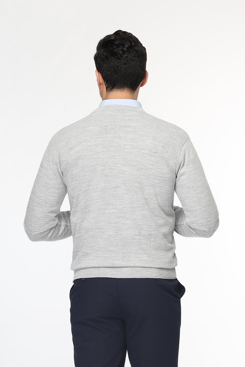 Regular Fit Pullover V Light Gray