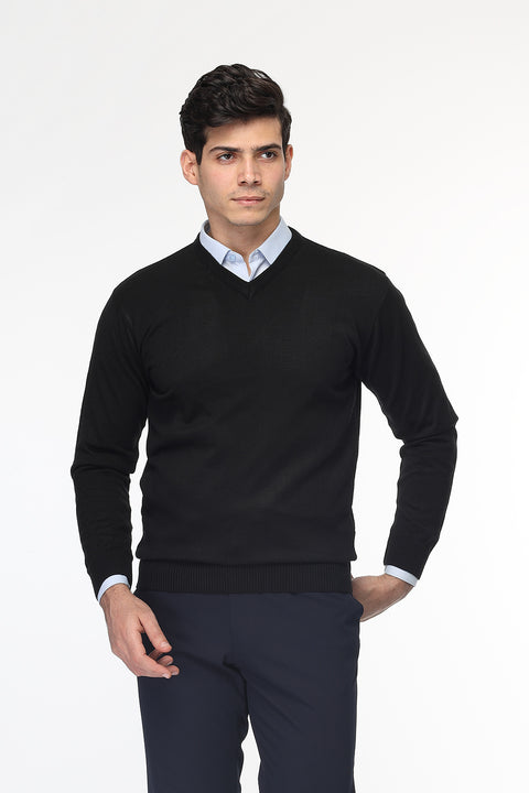 Regular Fit Pullover V Black