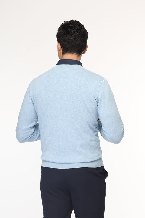 Regular Fit Pullover V Light Blue