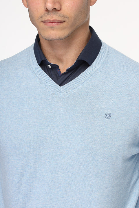 Regular Fit Pullover V Light Blue
