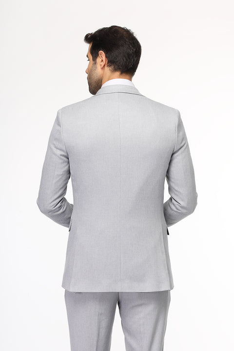 Slim Fit Suit Light Gray
