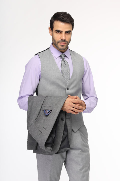 Slim Fit Suit Gray