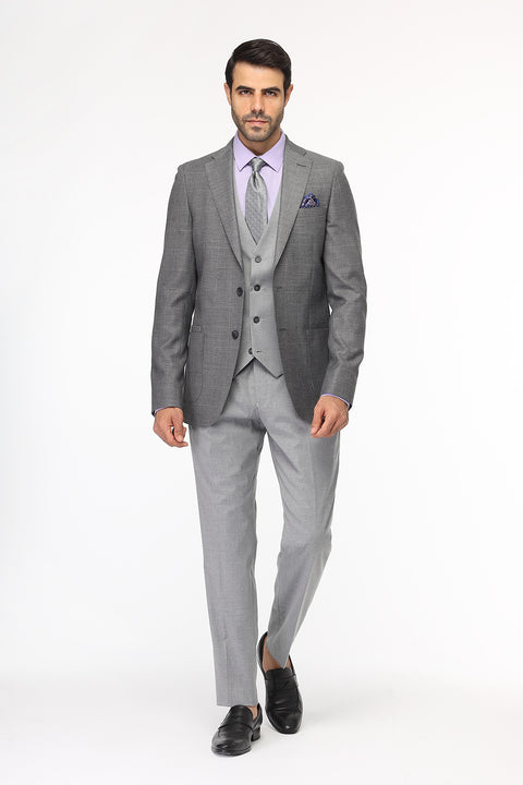 Slim Fit Suit Gray