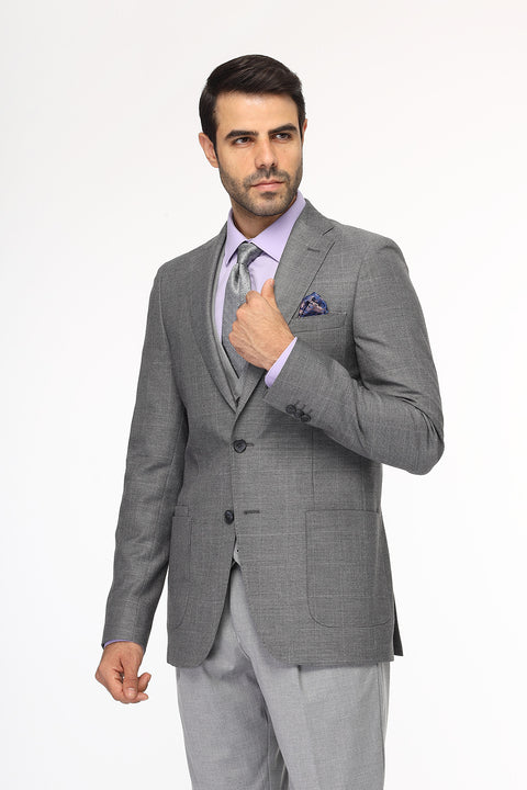 Slim Fit Suit Gray