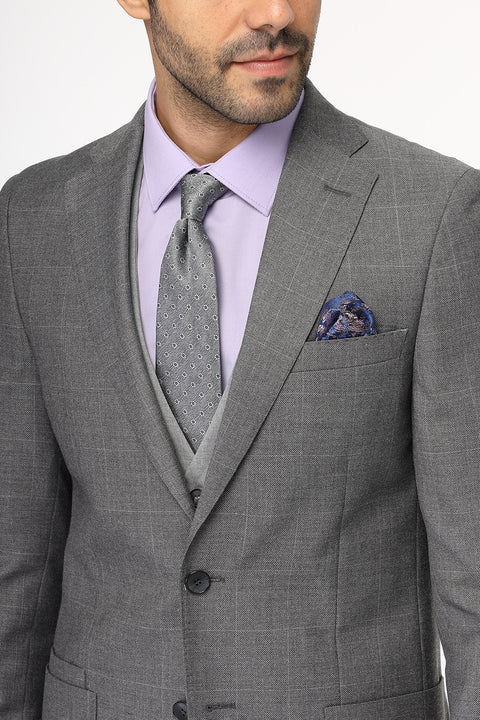 Slim Fit Suit Gray