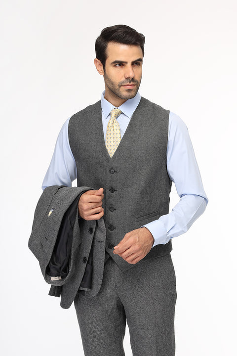 Slim Fit Suit Gray