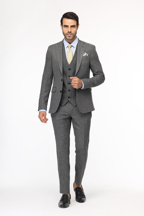 Slim Fit Suit Gray