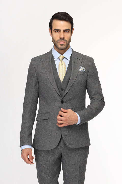 Slim Fit Suit Gray