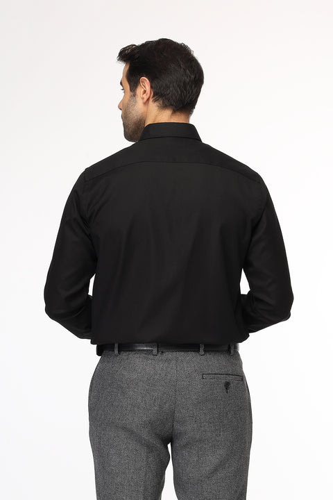 Slim Fit Shirt Oxford Black 100% Cotton