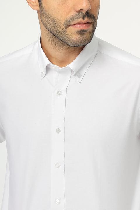 Slim Fit Shirt Oxford White 100% Cotton