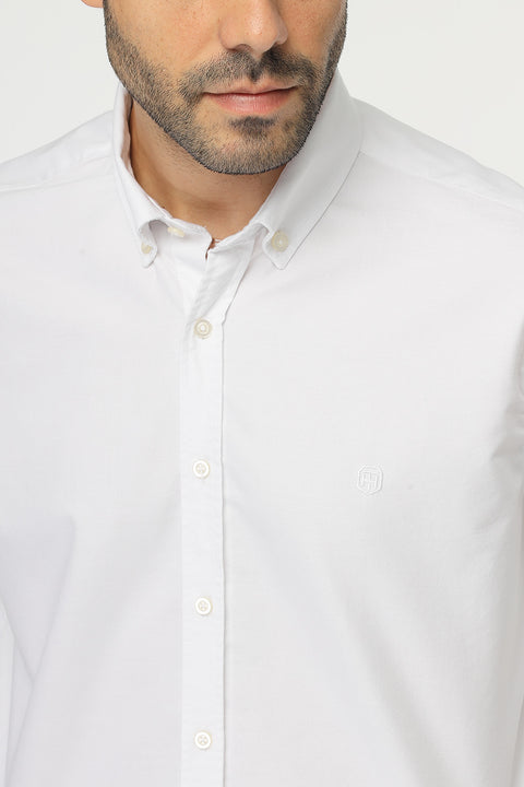 Slim Fit Shirt Oxford White 100% Cotton