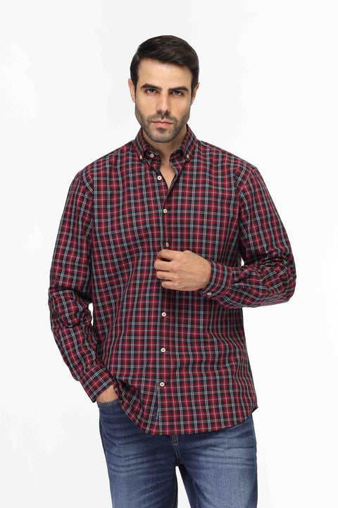 Regular Fit Linen Shirt Maroon