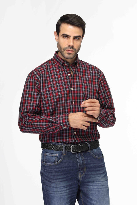 Regular Fit Linen Shirt Maroon