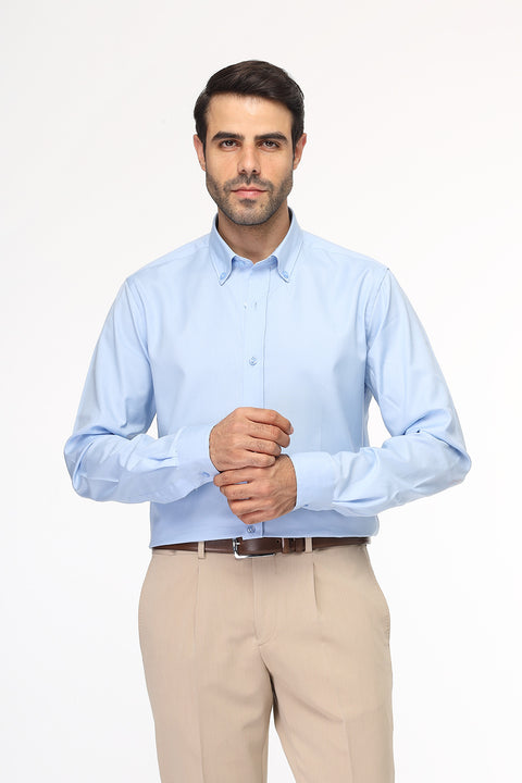 Slim Fit Shirt Oxford Light Blue 100% Cotton