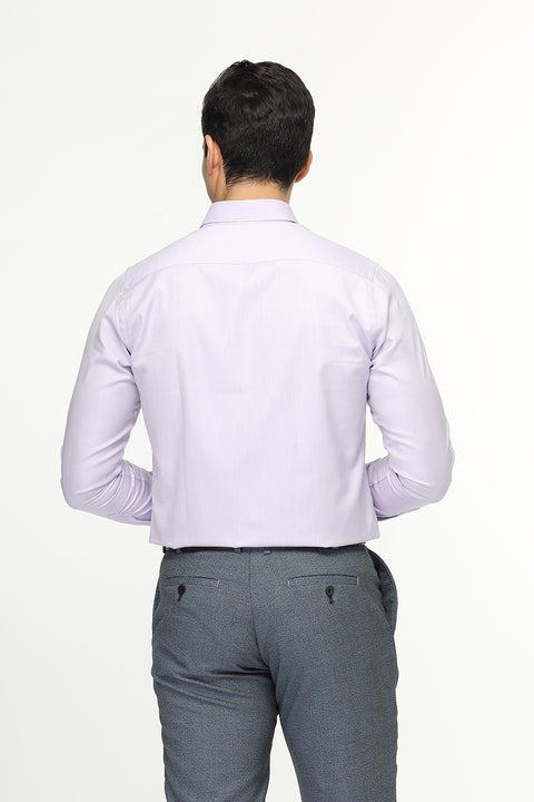 Slim Fit Shirt Oxford Light Purple 100% Cotton