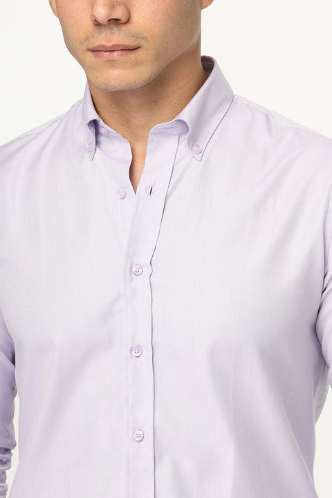 Slim Fit Shirt Oxford Light Purple 100% Cotton