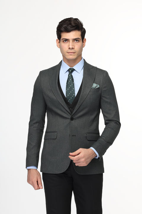 Slim Straight Fit Suit Green