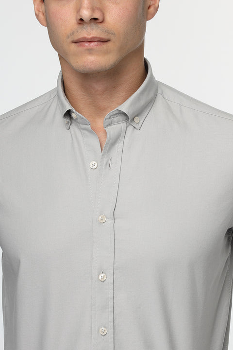 New Fit Shirt Oxford Light Gray 100% cotton