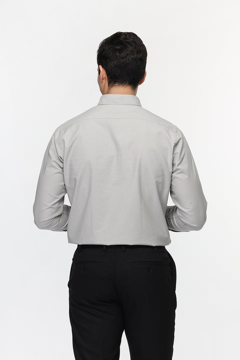 New Fit Shirt Oxford Light Gray 100% cotton