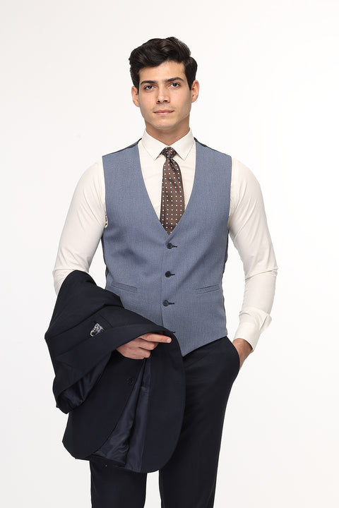 Slim Straight Fit Suit Dark Blue