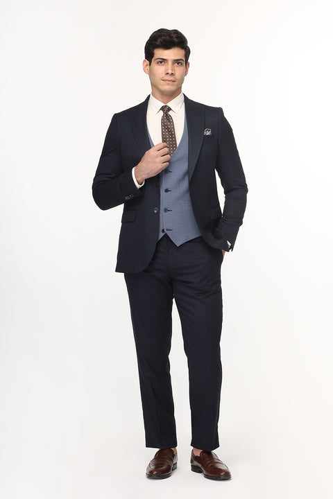 Slim Straight Fit Suit Dark Blue