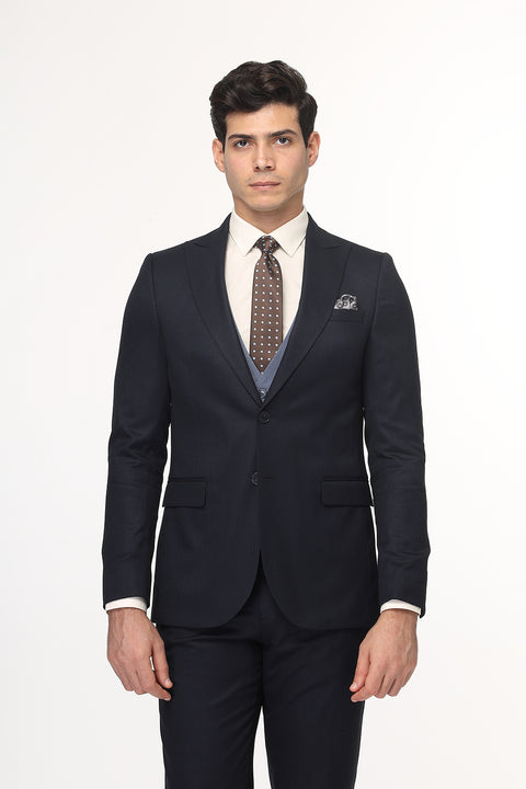 Slim Straight Fit Suit Dark Blue
