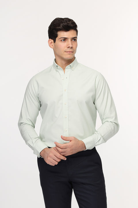 New Fit Shirt Oxford Light Green 100% Cotton