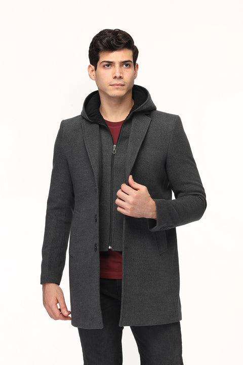 Regular Fit Coat Gray