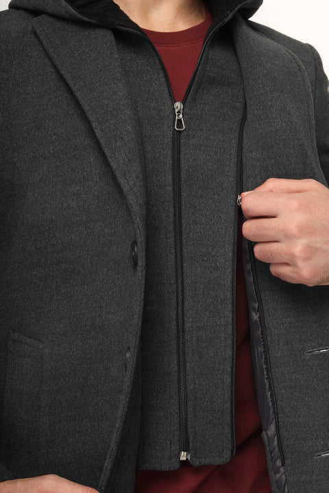 Regular Fit Coat Gray