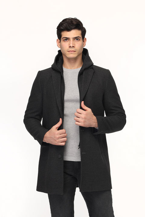 Regular Fit Coat Dark Gray