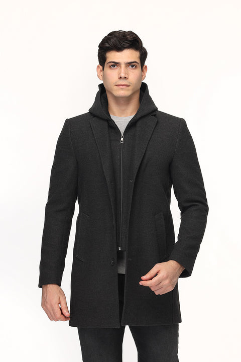 Regular Fit Coat Dark Gray