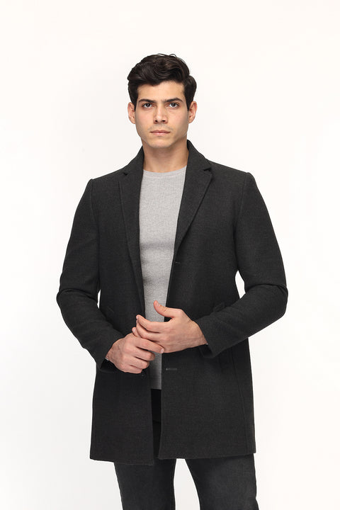 Regular Fit Coat Dark Gray