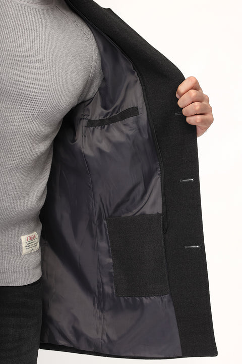 Regular Fit Coat Dark Gray