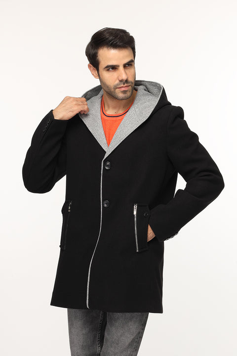 Regular Fit Coat Black