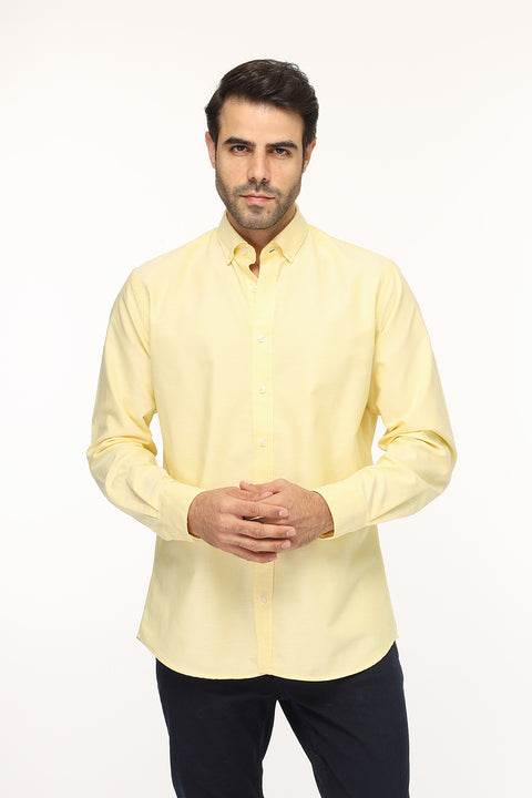 New Fit Shirt Oxford Yellow 100% Cotton