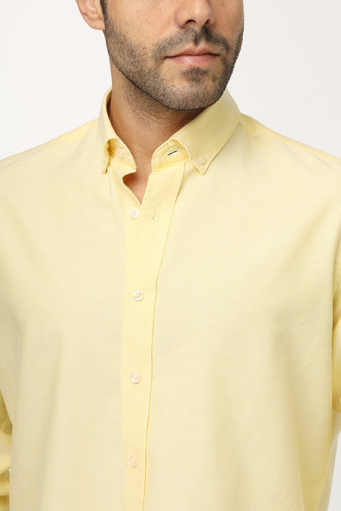 New Fit Shirt Oxford Yellow 100% Cotton