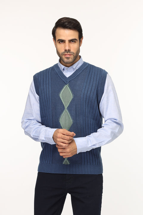 Regular Fit Gilet Blue