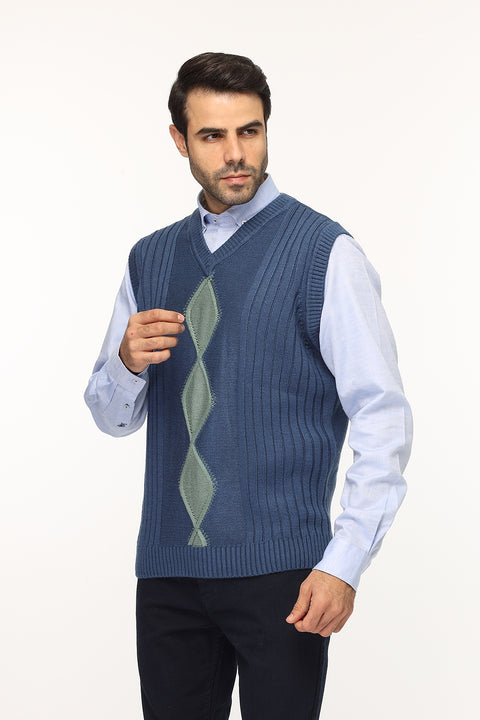 Regular Fit Gilet Blue