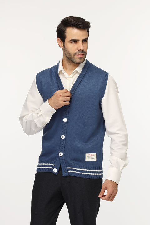 Regular Fit Gilet Blue