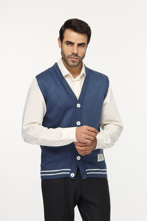 Regular Fit Gilet Blue