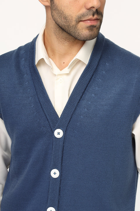 Regular Fit Gilet Blue
