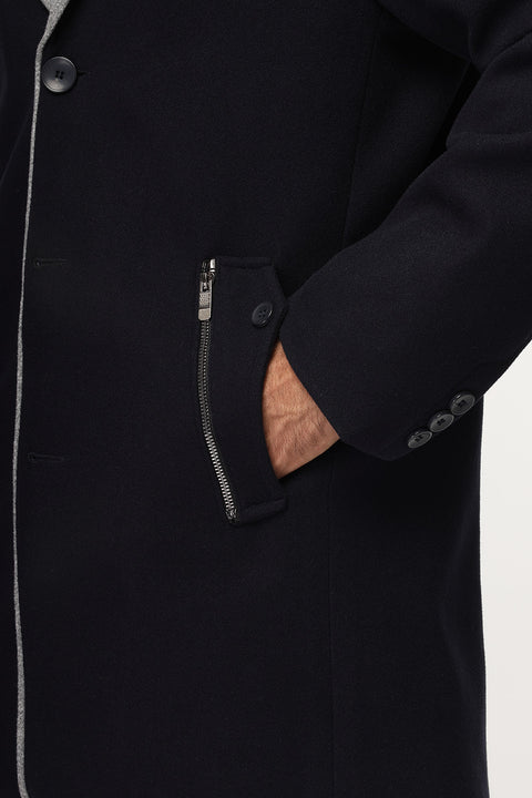 Regular Fit Coat Dark Blue