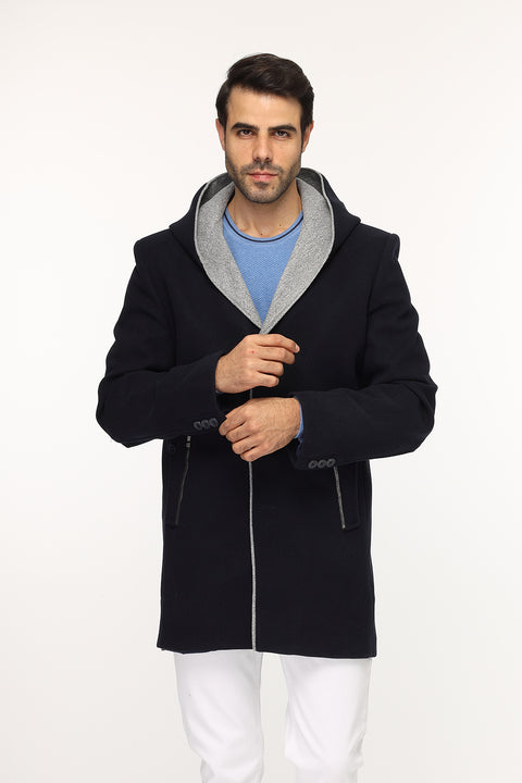 Regular Fit Coat Dark Blue
