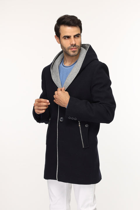 Regular Fit Coat Dark Blue